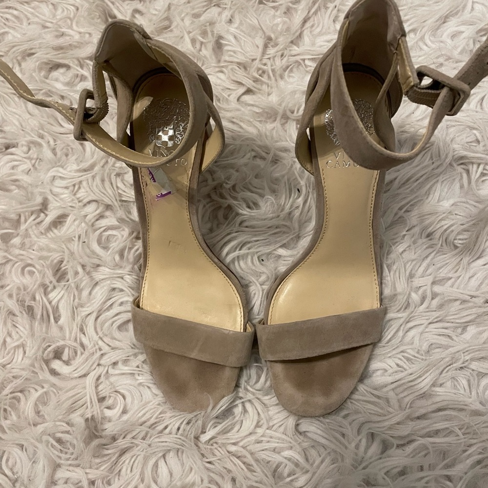Vince Camuto Nude Suede Heels